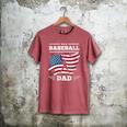 Baseball DAD American Flag Patriotic Father's Day Men's Comfort Colors T-Shirt Crimson