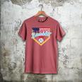 Baseball Dad Ice Cream Drip Father American Flag 4th Of July Men's Comfort Colors T-Shirt Crimson Baseball Dad Ice Cream Drip Father American Flag 4th Of July Men's Comfort Colors T-Shirt Crimson