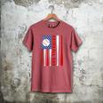 Baseball Dad USA American Flag Father's Day 4th Of July Premium Men's Comfort Colors T-Shirt Crimson