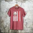 Baseball Dad USA American Flag Patriotic Dad 4th Of July Men's Comfort Colors T-Shirt Crimson
