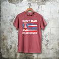 Best Dad Coach Ever Baseball Dad American Flag 4th Of July Men's Comfort Colors T-Shirt Crimson Best Dad Coach Ever Baseball Dad American Flag 4th Of July Men's Comfort Colors T-Shirt Crimson