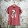 Boys Kids 67 Six Seven Sunglasses Dabbing Baseball Lover Men's Comfort Colors T-Shirt Crimson
