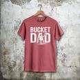 Bucket Dad Softball Dad Baseball Dad Coach Bucket Men's Comfort Colors T-Shirt Crimson Bucket Dad Softball Dad Baseball Dad Coach Bucket Men's Comfort Colors T-Shirt Crimson