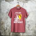 It's My 12th Birthday Baseball Softball Heart 12 Year Old Men's Comfort Colors T-Shirt Crimson