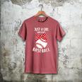 Just A Girl Who Loves Baseball Cute Retro Baseball Lover Men's Comfort Colors T-Shirt Crimson