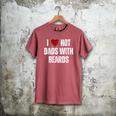 I Love Hot Baseball Dads With Beards Red Hearts Men's Comfort Colors T-Shirt Crimson I Love Hot Baseball Dads With Beards Red Hearts Men's Comfort Colors T-Shirt Crimson