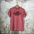 I Love Hot Baseball Dads Heart Men's Comfort Colors T-Shirt Crimson I Love Hot Baseball Dads Heart Men's Comfort Colors T-Shirt Crimson