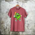 Lucky Shamrock Playing Baseball St Patrick's Kids Boys Men's Comfort Colors T-Shirt Crimson