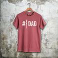 Number One Baseball Dad For Father's Day Daddy Coach Men's Comfort Colors T-Shirt Crimson