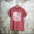 Retro American Flag Baseball Dad On Back Father's Day Premium Men's Comfort Colors T-Shirt Crimson