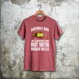 SOFTBALL DAD Like a Baseball Dad But With Bigger Balls Game Men's Comfort Colors T-Shirt Crimson