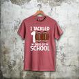 I Tackled 100 Days Of School Baseball Player Kids Teacher Men's Comfort Colors T-Shirt Crimson