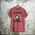 Never Underestimate Old Man Plays Baseball In His Seventies Men's Comfort Colors T-Shirt Crimson