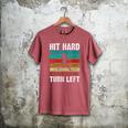 Women's Retro Hit Hard Run Fast Turn Left Baseball Lover Men's Comfort Colors T-Shirt Crimson Women's Retro Hit Hard Run Fast Turn Left Baseball Lover Men's Comfort Colors T-Shirt Crimson