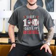100 Days Of School Dabbing Baseball Hit Student Kids Boys Men's Comfort Colors T-Shirt Pepper