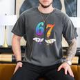 67 Meme Baseball Kids Girls Humor Number 6 7 Men's Comfort Colors T-Shirt Pepper