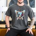 Baseball 7 Year Old Ice Cream Drip 7th Birthday Boy Number 7 Men's Comfort Colors T-Shirt Pepper Baseball 7 Year Old Ice Cream Drip 7th Birthday Boy Number 7 Men's Comfort Colors T-Shirt Pepper