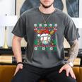 Baseball Christmas Ugly Sweater Santa Sport Men Kids Men's Comfort Colors T-Shirt Pepper