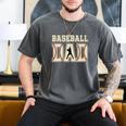 Baseball Dad Distressed Bold Stitch Graphic Sports Father Premium Men's Comfort Colors T-Shirt Pepper Baseball Dad Distressed Bold Stitch Graphic Sports Father Premium Men's Comfort Colors T-Shirt Pepper