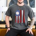 Baseball Dad USA American Flag Father's Day 4th Of July Premium Men's Comfort Colors T-Shirt Pepper