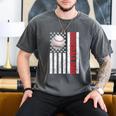 Baseball Dad USA American Flag Patriotic Dad 4th Of July Men's Comfort Colors T-Shirt Pepper