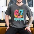 Baseball Drip Number 67 Player Trendy 6 7 Meme Men's Comfort Colors T-Shirt Pepper