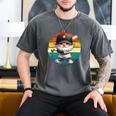 Baseball Grandpa Gnome On A Retro Sunset For Baseball Dad Men's Comfort Colors T-Shirt Pepper