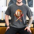 Baseball Ice Cream Drip Style Melting Ice Cream Youth Teen Men's Comfort Colors T-Shirt Pepper