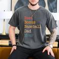 Best Bonus Baseball Dad Ever Softball Stepdad From Daughter Men's Comfort Colors T-Shirt Pepper