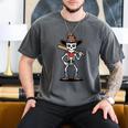 Cowboy Skeleton Baseball Halloween Graphic Men's Comfort Colors T-Shirt Pepper