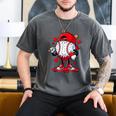 Cute Game Day Baseball Ice Cream Drip Valentine Love XOXO Men's Comfort Colors T-Shirt Pepper