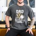 Dad Of The Birthday Girl Baseball Dad Leopard Heart Men's Comfort Colors T-Shirt Pepper