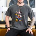 Easter Bunny Baseball Player Batter Rabbit Boys Kids Men Men's Comfort Colors T-Shirt Pepper