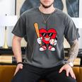 Heart Playing Baseball Valentines Day Men's Comfort Colors T-Shirt Pepper