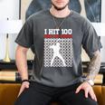 I Hit 100 Days Of School Baseball 100 Day Of School Men's Comfort Colors T-Shirt Pepper I Hit 100 Days Of School Baseball 100 Day Of School Men's Comfort Colors T-Shirt Pepper