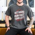 Hit Hard Run Fast Turn Left Baseball Fan Red Graphic Men's Comfort Colors T-Shirt Pepper Hit Hard Run Fast Turn Left Baseball Fan Red Graphic Men's Comfort Colors T-Shirt Pepper