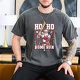 Ho Ho Home Run Baseball Christmas Holiday Sports Santa Men's Comfort Colors T-Shirt Pepper Ho Ho Home Run Baseball Christmas Holiday Sports Santa Men's Comfort Colors T-Shirt Pepper