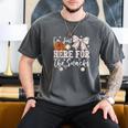I'm Just Here For The Snacks Baseball Coquette Game Day Girl Men's Comfort Colors T-Shirt Pepper