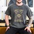 Just a Boy Who Loves Baseball Men's Comfort Colors T-Shirt Pepper Just a Boy Who Loves Baseball Men's Comfort Colors T-Shirt Pepper