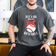 Just A Girl Who Loves Baseball Cute Retro Baseball Lover Men's Comfort Colors T-Shirt Pepper