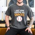 I Just Hope Everyone Has Snacks Baseball Game Day Fan Men's Comfort Colors T-Shirt Pepper I Just Hope Everyone Has Snacks Baseball Game Day Fan Men's Comfort Colors T-Shirt Pepper