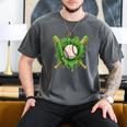 Lucky Shamrock Baseball Gloves Drip St Patrick's Day Boys Men's Comfort Colors T-Shirt Pepper