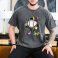 Mardi Gras Ice Cream Drip Baseball Carnival Party Mask Boys Men's Comfort Colors T-Shirt Pepper