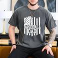 Retro American Flag Baseball Dad On Back Father's Day Premium Men's Comfort Colors T-Shirt Pepper