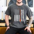 Retro Baseball Dad American Flag Father's Day 4th Of July Men's Comfort Colors T-Shirt Pepper