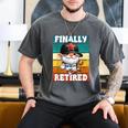 Retro Baseball Retirement Gnome Baseball Dad Finally Retired Men's Comfort Colors T-Shirt Pepper