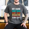 Retro Hit Hard Run Fast Turn Left Baseball Lover Men's Comfort Colors T-Shirt Pepper Retro Hit Hard Run Fast Turn Left Baseball Lover Men's Comfort Colors T-Shirt Pepper