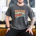 Weekends Coffee Baseball Retro Vibes Men's Comfort Colors T-Shirt Pepper
