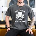 Shamrock Your Socks Irish Baseball Dad St Patricks Day Men's Comfort Colors T-Shirt Pepper