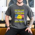 Softball Dad Like A Baseball Dad But Bigger Balls Back Men's Comfort Colors T-Shirt Pepper